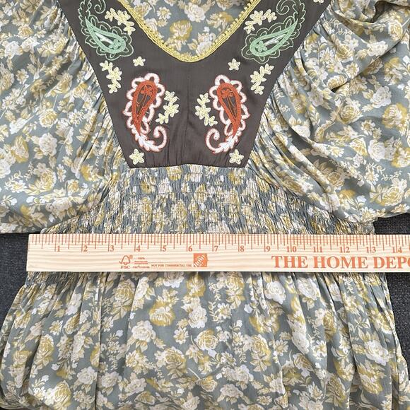 Anthropologie a’reve Top Embroidered V-neck Boho Blouse Floral Size M - Picture 4 of 4